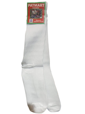 Patmart Plain White Long Socks Large